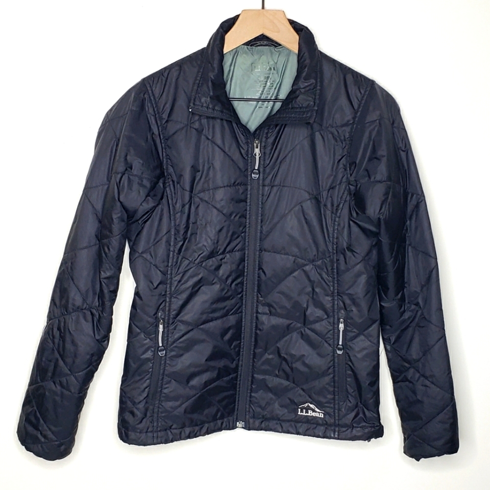 LL BEAN Jacket Size XS Black Lightweight PermaLoft Quilted Packable